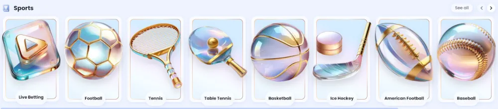 Casinolab sportfogadási ikonok különböző sportágakhoz.